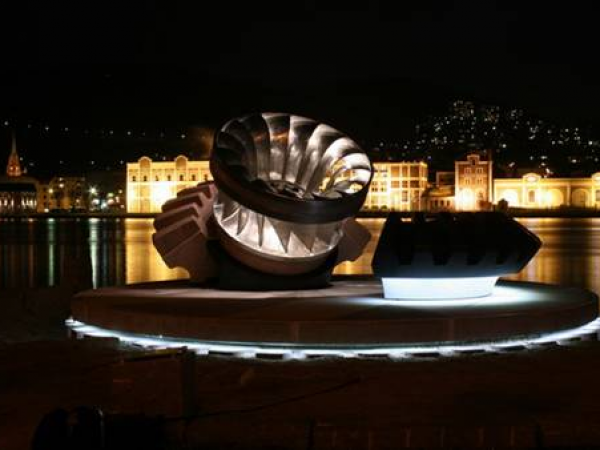 Industrial Wheel monument in Drammen, Norway